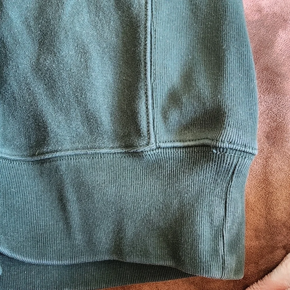 J.Crew Logo Spellout Sweatshirt Hunter Green Men's Small S Reverse Weave EUC